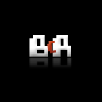 BcR logo with white and red pixelated text on a black background.